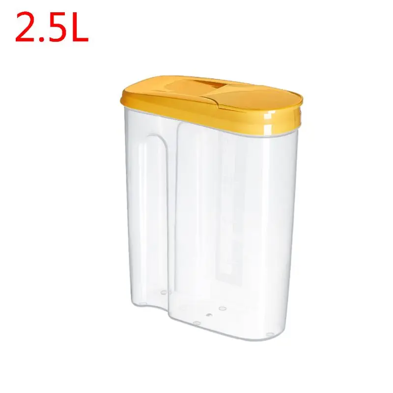2.5L Yellow SFVEFVD 1.8L/2.5L зерновых s контейнер для хранения герметичный пластиковый кухонный пищевой герметичный горшок злаковое зерно фасоль рис контейнер для закусок банка - Цвет: 2.5L Yellow