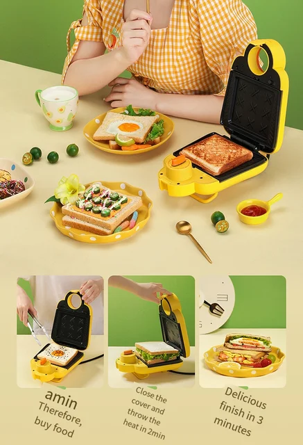 SUPOR Sandwich Machine Breakfast Timing Multifunctional Household Small  Waffle Light Food Toast Press Roaster - AliExpress