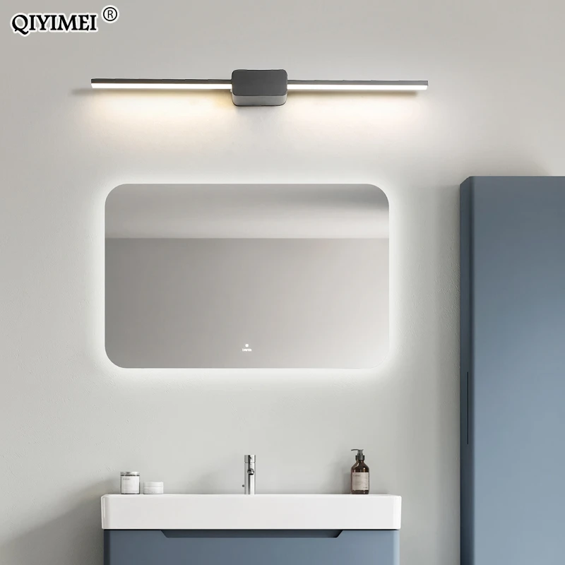 Современный светодиодный настенный светильник-зеркало для ванной комнаты, водостойкий светильник, черный, белый цвет, внутренний светильник-бра, светильник