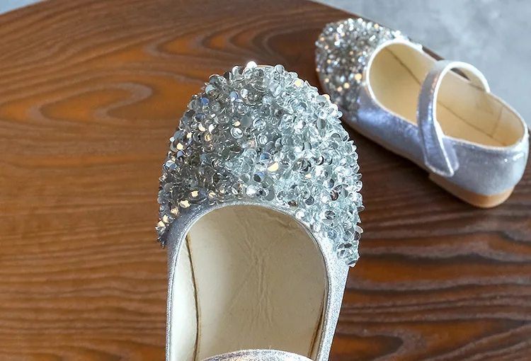 JGVIKOTO Mary Janes Girls Shoes With Rhinestone Fashion Princess Sweet Antiskid Soft Children's Flats Kids Glitter Party Shoes sports shoes kids sneakers kids shoes kids sports shoes kids flats