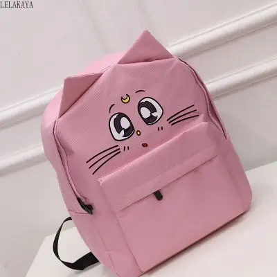 Аниме Сейлор Мун Милая луна кошачьи уши модный холщовый школьный рюкзак милый