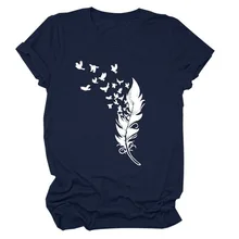 

Feather Peace Dove Print Women T Shirt Short Sleeve O Neck Loose Women Tshirt Ladies Tee Shirt Tops Clothes Camisetas Mujer