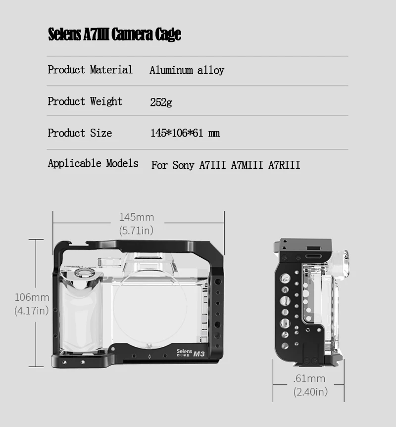 para a7iii a7r3 a7m3 com punho superior