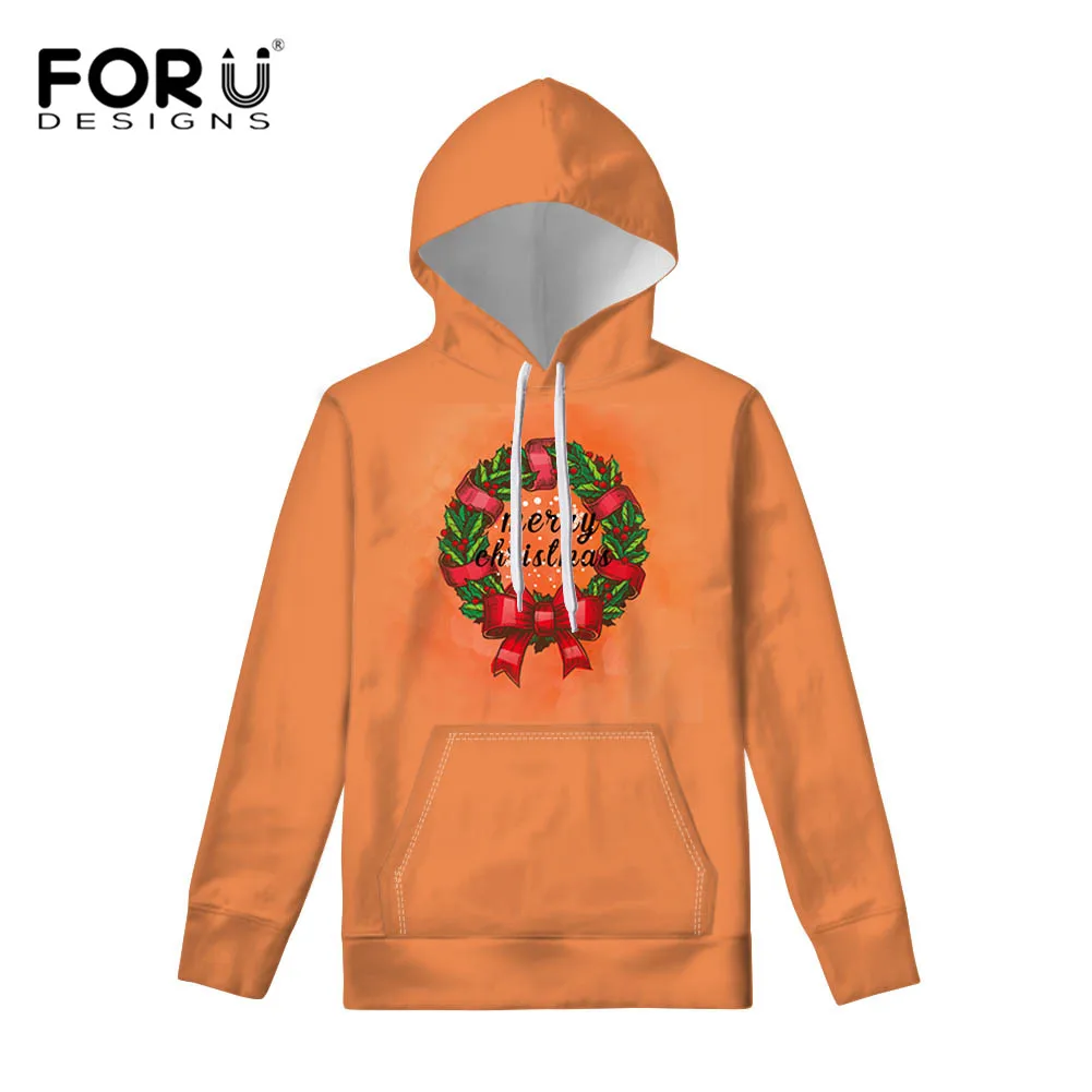 FORUDESIGNS/Рождественская Толстовка для женщин с капюшоном 3D Санта эльф забавные рождественские поддельные волосы узор джемпер Осень Зима Топы Одежда - Цвет: CC4020Z72-1