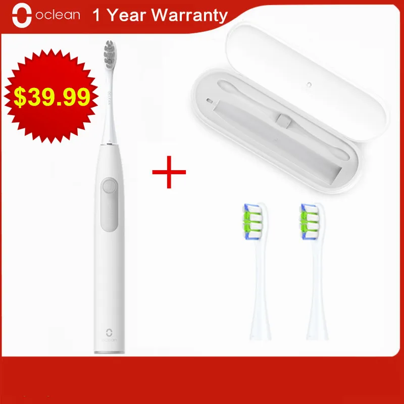 White set Глобальная версия Oclean Z1, звуковая электрическая зубная щетка для взрослых с коробкой для путешествий, IPX7, водонепроницаемая ультра звуковая Автоматическая быстрая зарядка - Color: White set