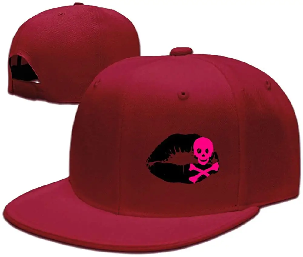 Бейсбольная Кепка унисекс с регулируемым плоским козырьком Kiss Skull and Crossbones