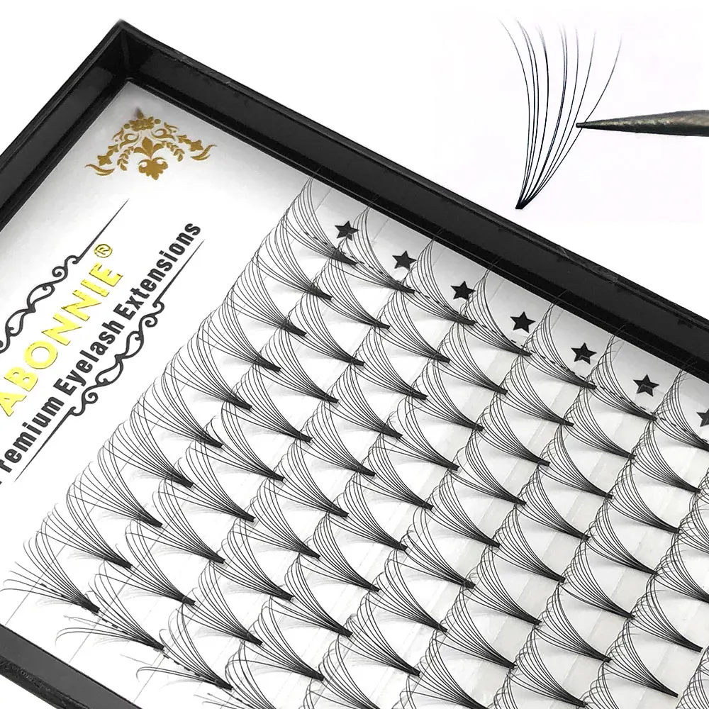 0,05 мм 3D/4D/5D/6D/7D/10D SHOR STEM premade fans 8-15 мм и mix Россия объем ушей расширение