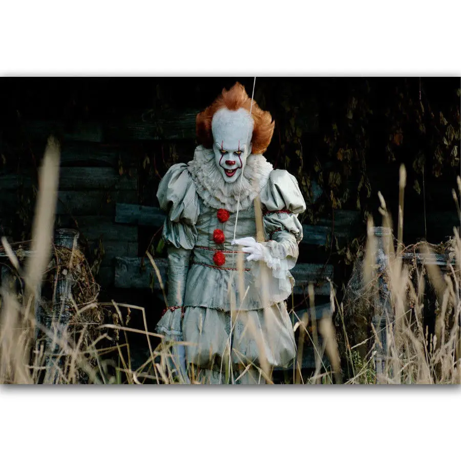 Movie It Pennywise Stephen King New 2017-Silk Art Poster Wall Sicker Decoration Gift