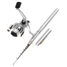 ABGZ-Portable 5.1:1 Pocket Pen Shape Aluminum Alloy Fishing Rod Pole+ Reel Kit NEW