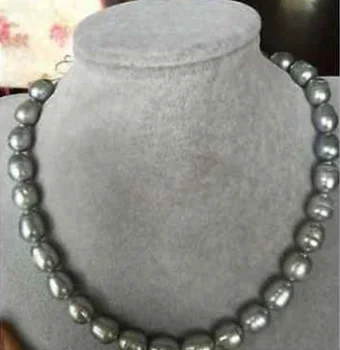 

Natural Baroque Bossy Leopard Head elegant 10-11mm south sea baroque grey pearl necklace 18inch European style lady's Jewelry