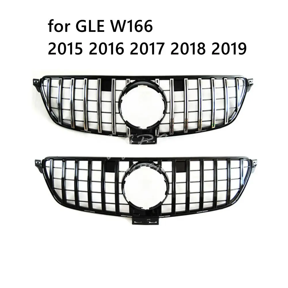 Подходит для Mercedes Benz GLE W166- передняя решетка GT черный(с камерой
