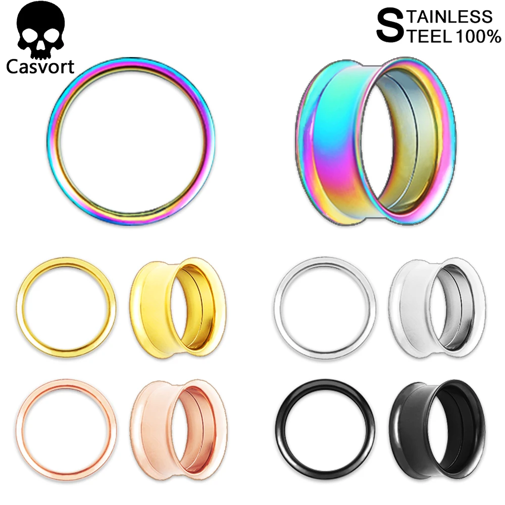 Casvort 2 PCS Screw Ear Gauges Tunnel Plug Piercing Ring Expander Studs