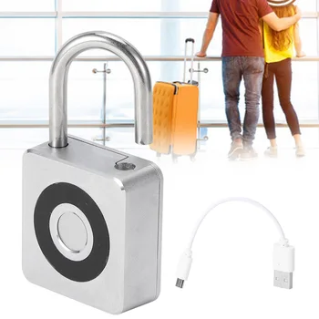 

Intelligent Keyless USB Rechargeable Door Lock Fingerprint Smart Padlock Quick Unlock Zinc alloy Metal Self Developing Chips