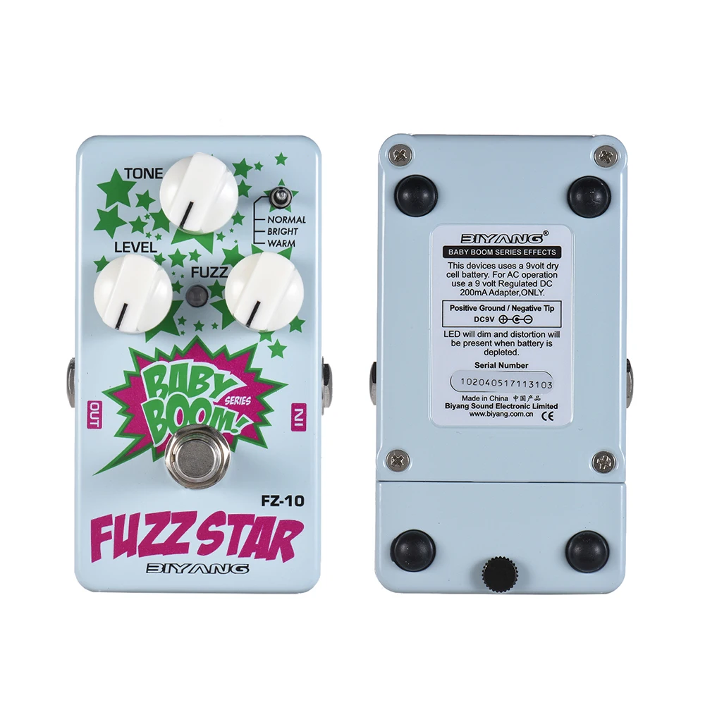BIYANG FZ-10 BABY BOOM Series 3 режима Fuzz гитары педаль эффектов True Bypass полностью металлический корпус