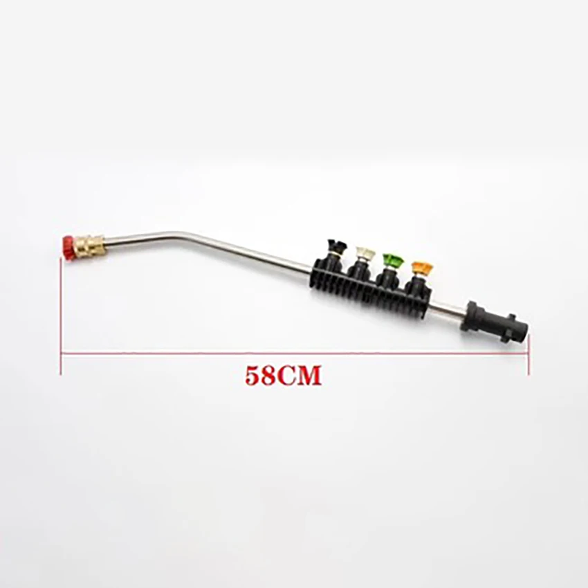 1 Set 38cm High Pressure Car Wash Water Gun Long Curved Rod 1/" Quick Connector Cleaning Nozzle Combination Accessories