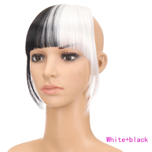 TALANG Neat Front Fringe Clip In  Hair Bangs  Hair Extensions Sweeping Side Blunt Bang Natural Black Brown Hairpieces WL39