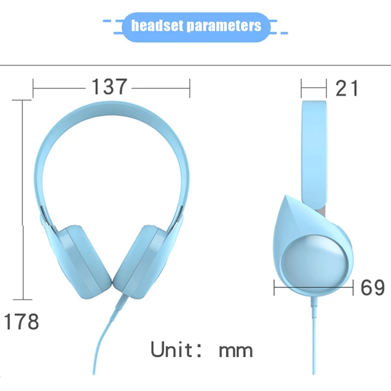 Cute Kids Headphone 85dB Volume Limited Hearing Protection Headset 3 5mm Wired Earphone For Mobile Phone Girls Birthday Gifts