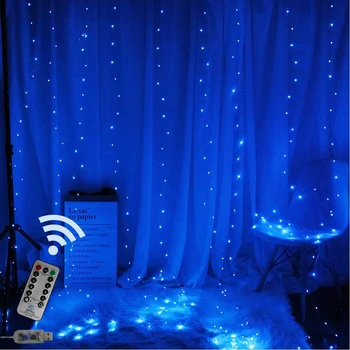 3M Led Guirlande Gordijn Kerstverlichting Usb Batterij Aangedreven String Licht Nieuwe Jaar Kerst Decoraties Voor Huis Slaapkamer Venster muur