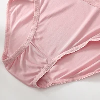 Sous-vêtements pour femmes, slip en soie véritable, culotte Hipster, Sexy, dentelle, grande taille, sans couture, taille moyenne, paquet de 3 M-2XL 5