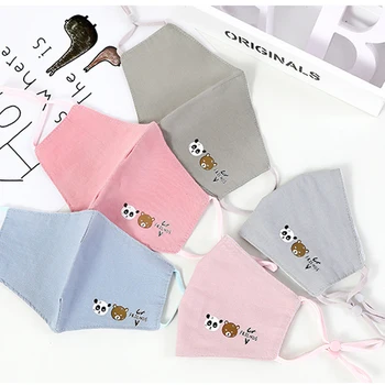 

1PC Breathable Cotton Face Mask Children Cotton Mouth Mask Reusable Anti Pollution Face Shield Black Pink Blue Cotton Mouth Mask