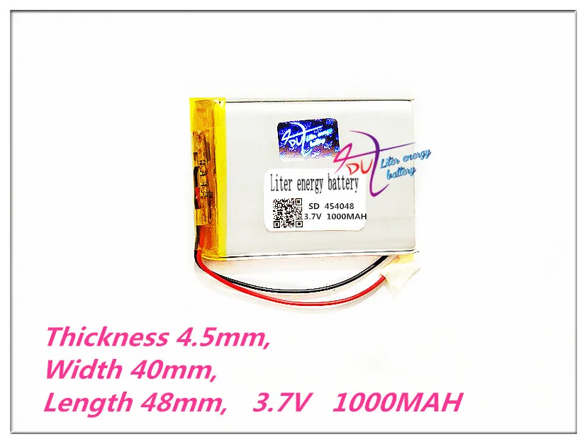 

Free shipping 454048 3.7V1000MAH lithium polymer battery universal instrument navigation GPS MP3/4/5 equipment lithium batteries