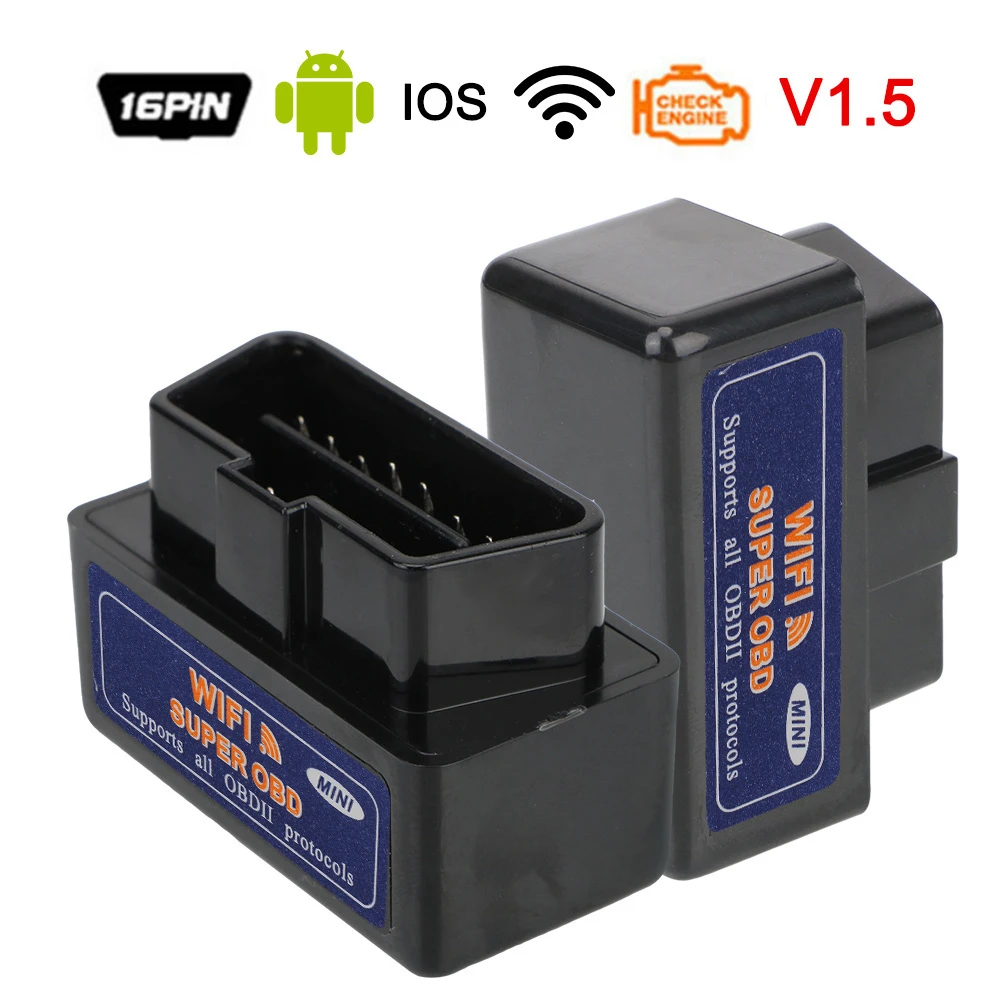 best car battery charger Mini ELM327 OBD2 Code Reader Diagnostic Tool WIFI Work On IOS/Android Hardware V1.5 Interface car inspection equipment