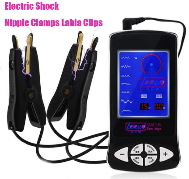 Electric Shock Nipple Clamps Labia Clip E-Stim Clitoris Massager Breast Enlarger BDSM Electrode Clip Female Masturbation electro sex toys electric sex toys