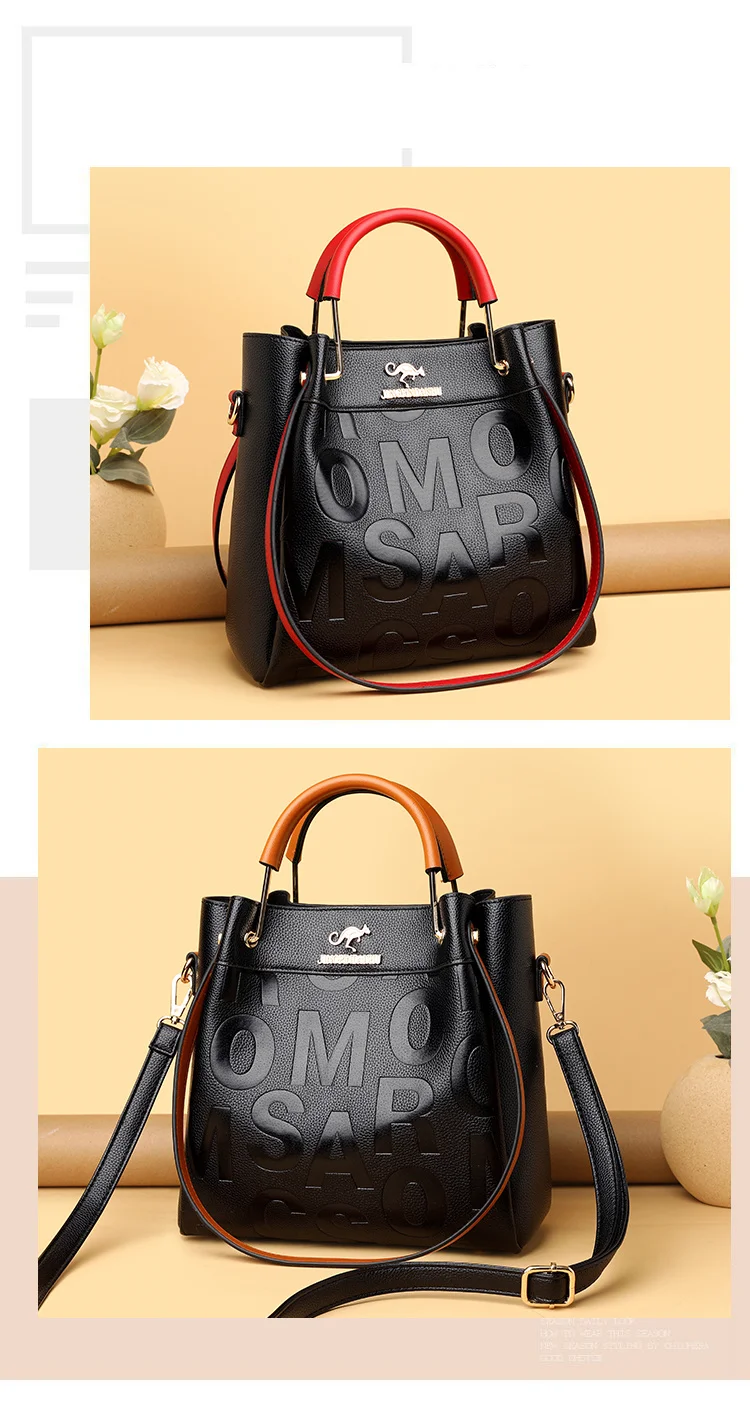 Luxury Handbags Designer Letter Pu Leather Women Shoulder Bags High Capacity Ladies Crossbody Bag Fashion Casual Female Tote Bag