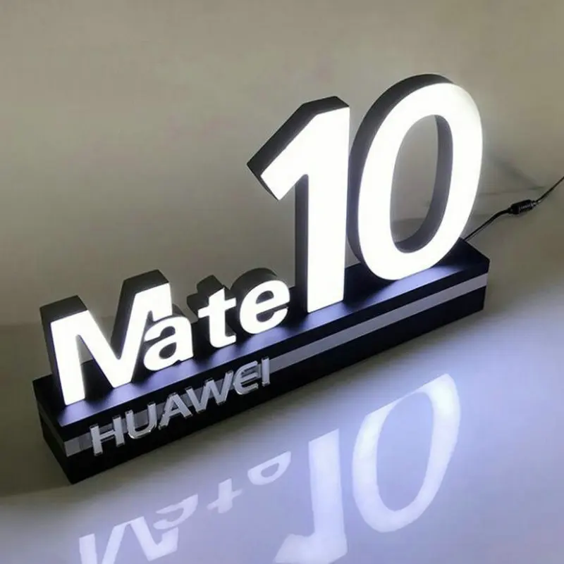 HUWEI MATE 10 3D Led Настольный вертикальный знак светодиодный акриловый дисплей вывеска