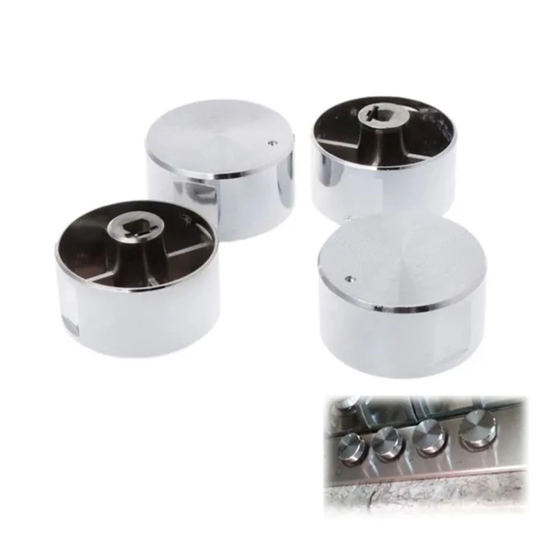 4Pcs High quality Alloy material Rotary Switches Round Knob Gas Stove Burner Oven Kitchen Parts Handles For Gas Stove