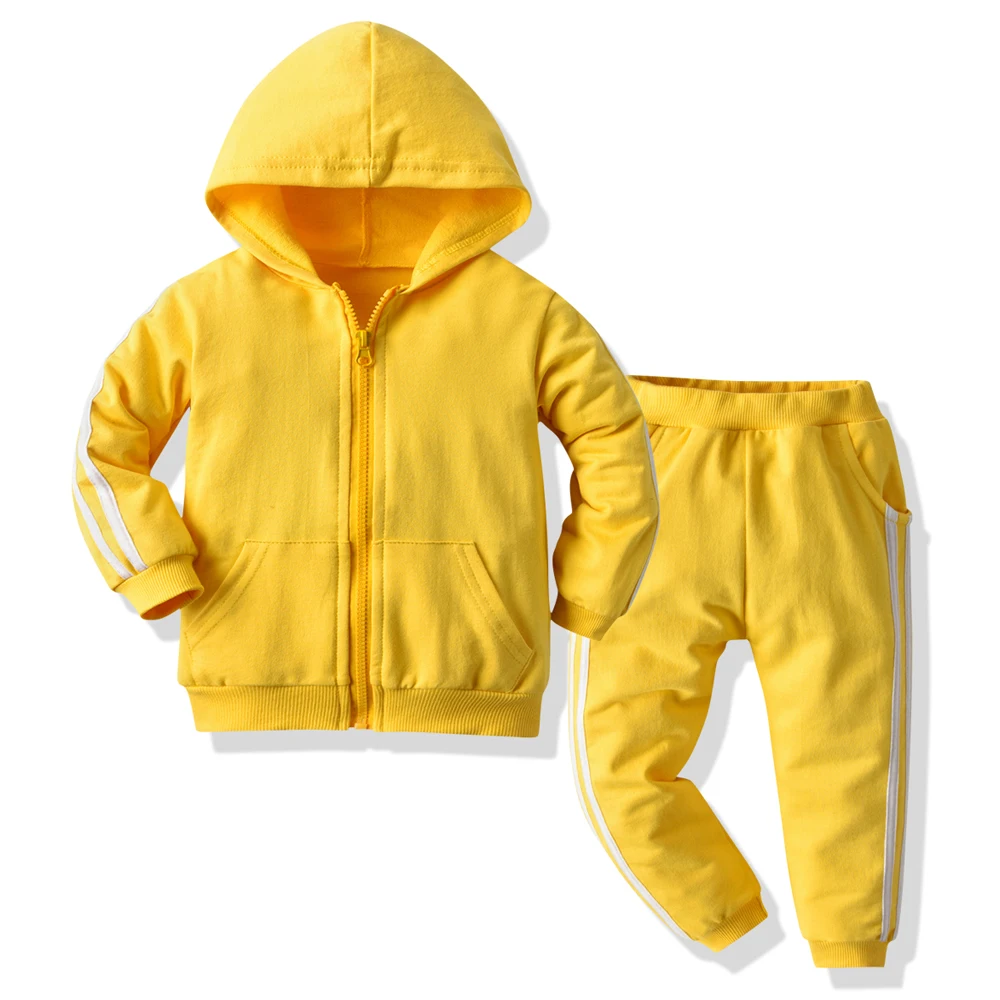 Tem doger Spring Autumn Children Clothes Set kids Zipper Hooded Tracksuits Toddler Coat+Pant 2Pcs Suits Little Child Sports Wear