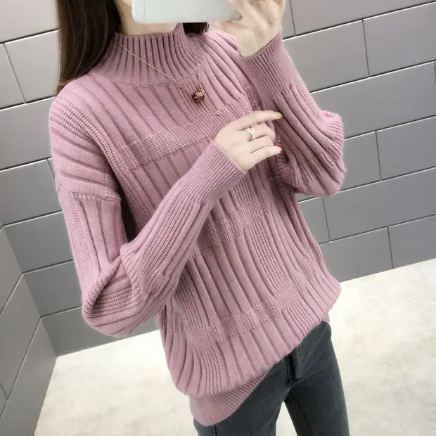 Натуральный хлопок, плоская подошва, вязанные, Blusas De Inverno Feminina, женские свитера и свитера, 9358, новые женские платья на осень и зиму