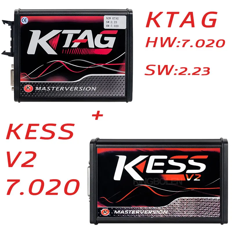 KESS V2 V5.017 V2.47 ECM Титан ЕС красный PCB KTAG V7.020 4 светодиодный мастер-версия ECU программируемый инструмент без жетона лимит автомобиль/грузовик/велосипед - Цвет: KTAG AND KESS