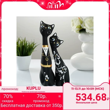 

Figure "Love Cats" large set 2pcs black 7 × 9 × 24 cm 039 671075