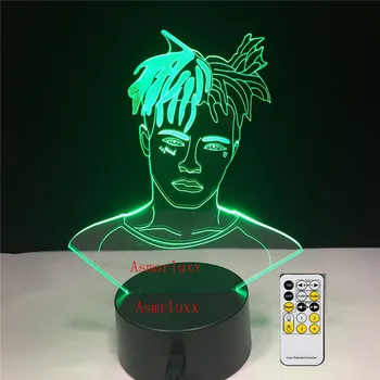 

Pop Popular Singer Rapper 3D LED Lamp Illusion 7 Colors Changing Table Night Light Baby Bedside Decoration Lamp