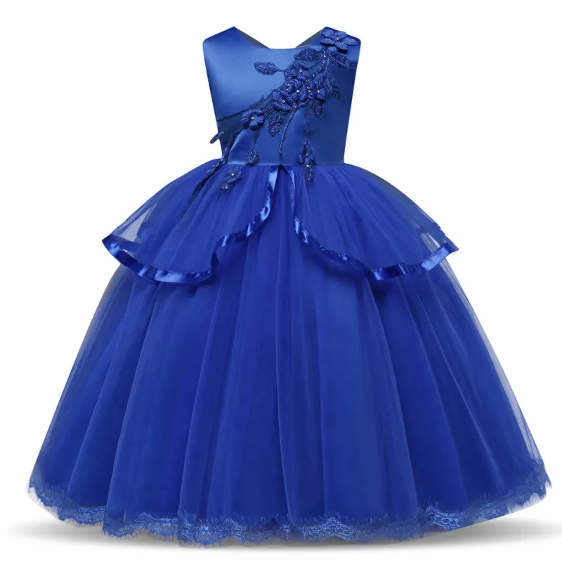 Style 9 blue Платье для девочек; элегантное Новогоднее детское праздничное платье принцессы; свадебное платье; Детские платья для девочек; платье для дня рождения - Цвет: Style 9 blue