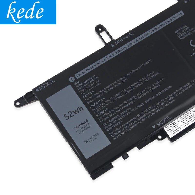 Kede Оригинальный аккумулятор для ноутбука DELL типа NF2MW (7 6 V 52Wh)|Аккумуляторы