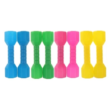 

4 Pair Plastic Lightweight Dumbbell Outdoor Fitness Exercise Kids Kindergarten Sports Toy For Children Fitness Exercise