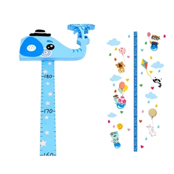 

Baby Height Growth Chart Ruler for Kids Room Decor,3D Movable Elephant Height Ruler Nursery Animal Wall Decals ,Blue