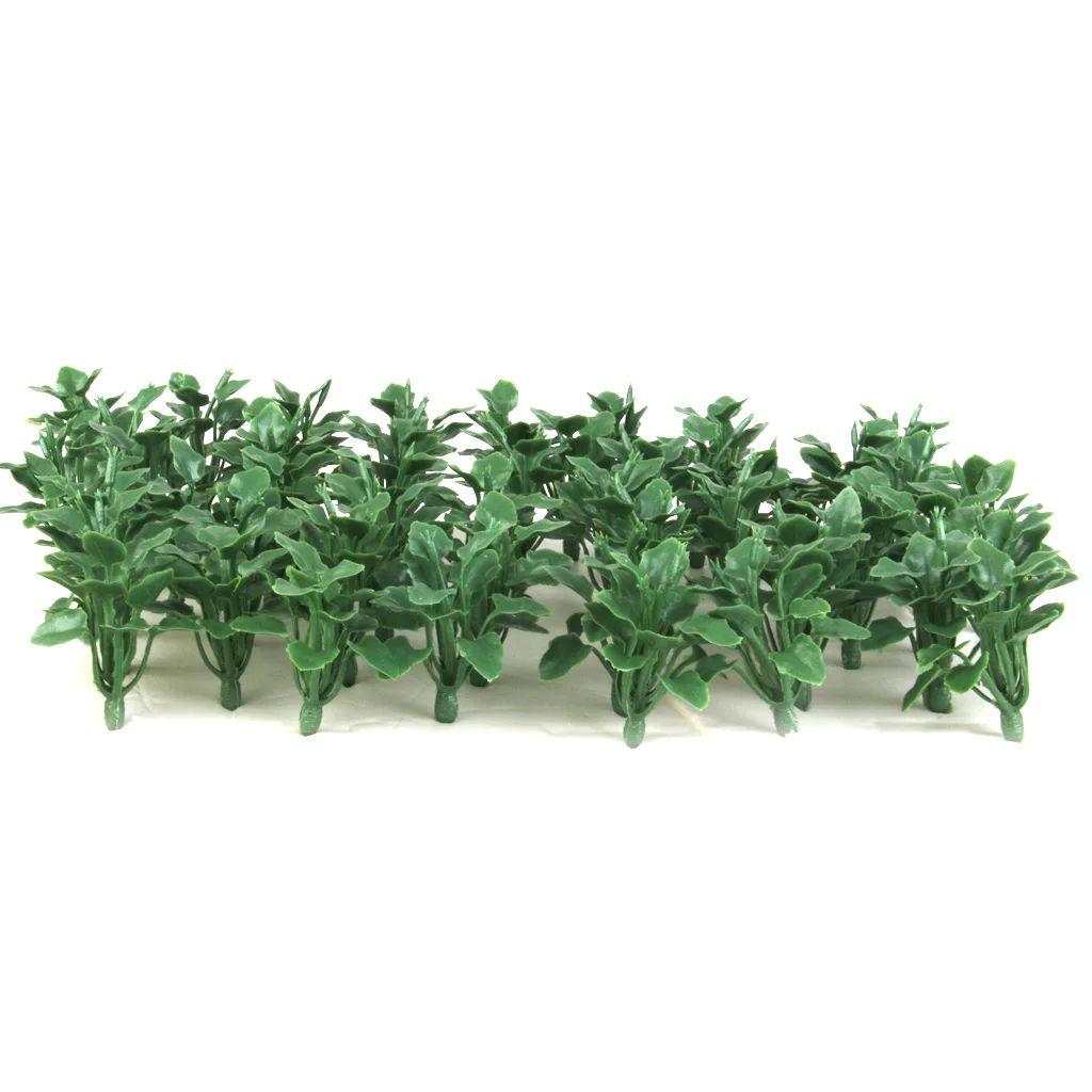 50 Model Heart Leaf Grass Shrubs Railway Wargame Park Diorama Scenery 5.5cm