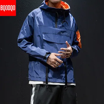 

Black Big Pocket Military Sweatshirt Hoodies For Men Hip Hop Japanese Hoodie Streetwear Loose Casual Hooded Men's Clothing Male