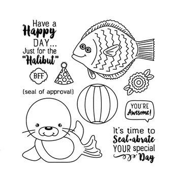 

FOR THE HALIBUT Transparent Clear Silicone Stamp Seal for DIY scrapbooking photo album Decorative clear stamps