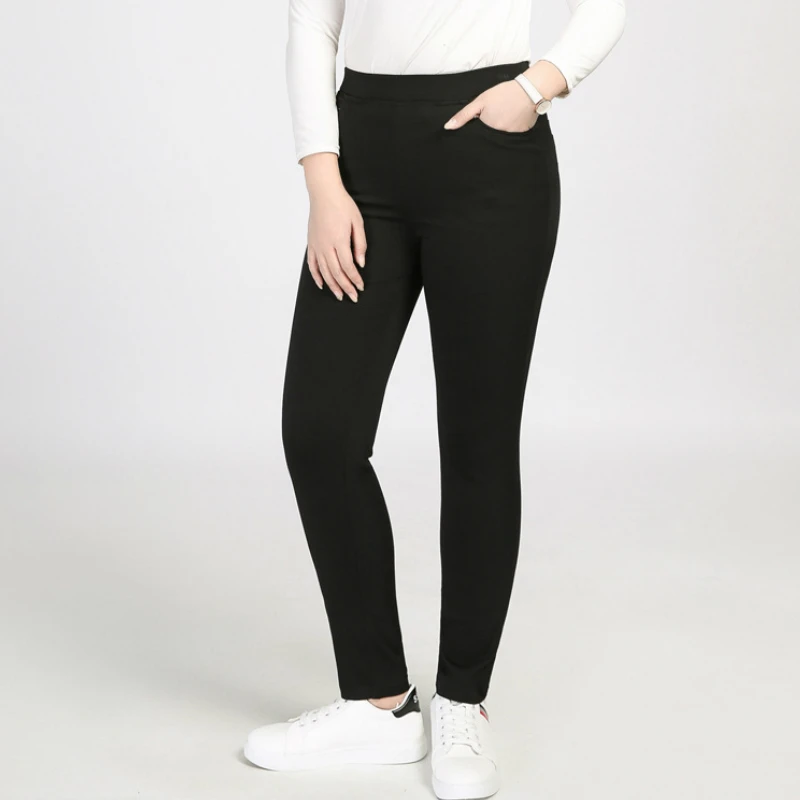 

9XL Large Size Pants Women Elastic Casual Oversize Trousers Women Plus Size Pant Thin Summer High Waist Black Trousers TA4342