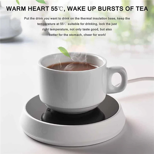 Coffee Mug Warmer for Auto Shut Off Cup Warmer for Office Electric Tea  Beverage Warmer for Milk Teapot Candle Wax with Tempered Glass Heating  Plate and Metal Body 