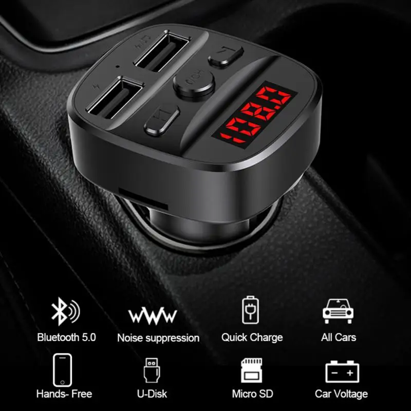 1 шт. T60 Автомобильный MP3 Bluetooth плеер fm-передатчик с автомобильным разъемом Usb зарядное устройство музыкальный Bluetooth плеер Автомобильный вольтметр
