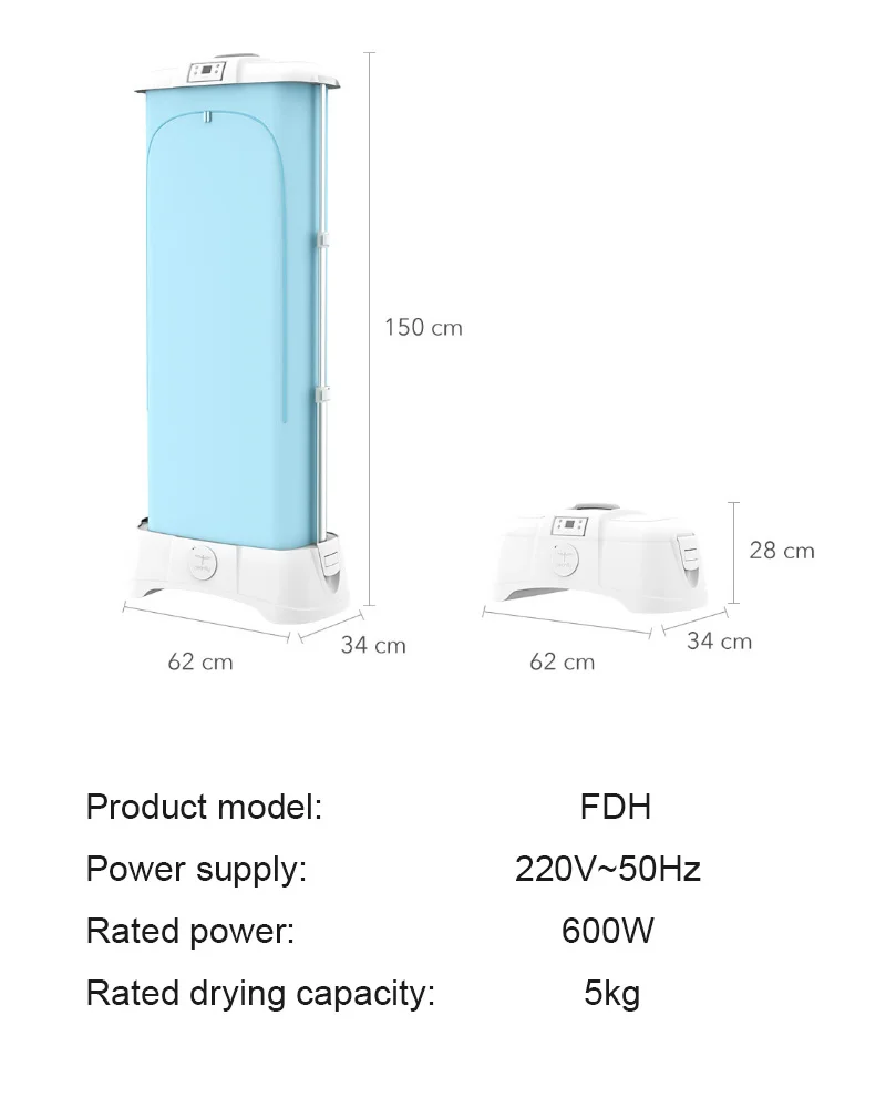 Xiaomi Mijia Cleanfly умная одежда настенная подставка для фена Тип быстрая машина для сушки стойка Складная 220 В 600 Вт для дома Famliy