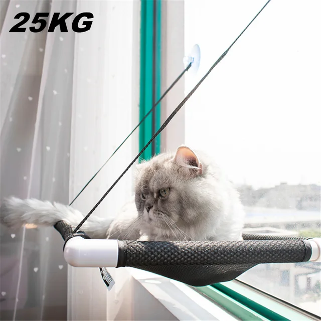 Hamaca con ventana para gatos, cama colgante, tumbona, sofá, asiento montado para mascotas, para el ventosa, tapete para cama, 25KG de rodamiento _ - AliExpress Mobile