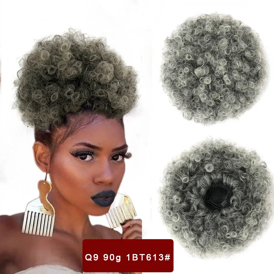

ValenWigs Synthetic Afro Puff Curly Hair Bun Short Kinky Curly Chignon Drawstrings Ponytail Afro Hair Postiche Cheveux Afro