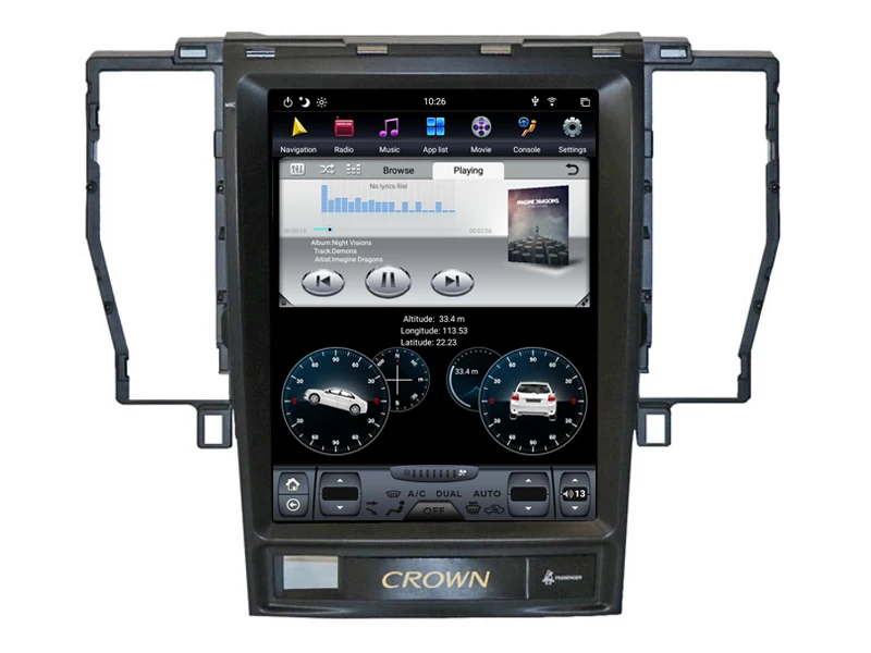 Китай хороший Tesla Android 8,1 навигация для TOYOTA Crown Camry 2012 Bluetooth радио gps Мультимедиа PX6 процессор вертикальный экран