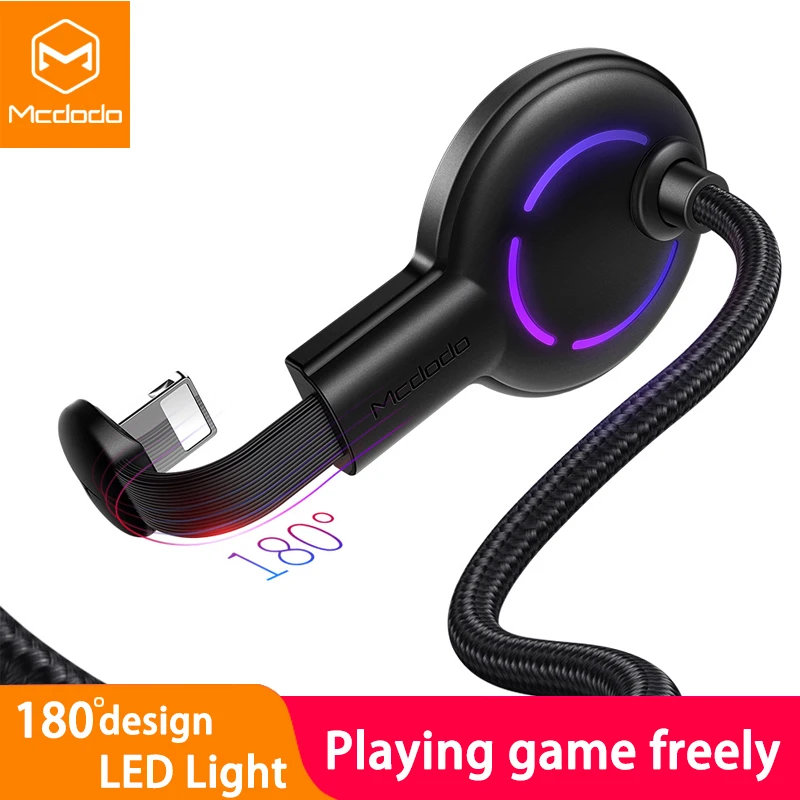 Mcdodo 2A USB кабель 180 градусов для iPhone X XR XS Max 8 Быстрая зарядка IOS12 lightning 8Pin мобильный